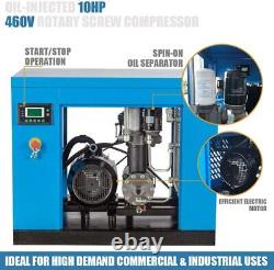 10-HP 7.5KW Rotary Screw Air Compressor 460V 3-Phase 125PSI 39CFM Fix Speed