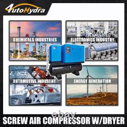 10HP 460V Rotary Screw Air Compressor 39cfm 125Psi With80 Gal ASME Tank+ Air Dryer