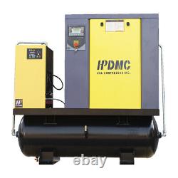 10HP Rotary Screw Air Compressor With Refrigerated Dryer 3PH 230V and 80 Gal