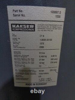 2008 Kaeser AIRTOWER 7.5C 7.5 hp rotary screw air compressor with air dryer tank