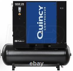 2022 New Quincy QGS-25 Rotary Screw Air Compressor 25 HP w Dryer & 120 G Tank