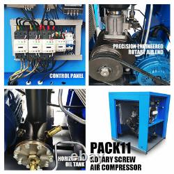 20HP Rotary Screw Air Compressor 230V 3Phase 100-125Psi@81-71CFM Outlet NPT 3/4