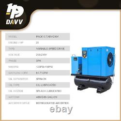 20Hp 230V Rotary Screw Air Compressor WithAir Dryer + 80 Gal Tank 3 Phase Industry