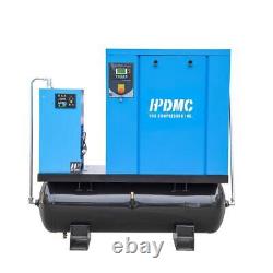 20Hp Rotary Screw Air Compressor 81CFM 3-Ph Refrigerated Dryer 80Gal ASME Tank