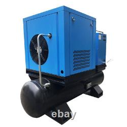 230V 1Phase 10HP VFD Rotary Screw Air Compressor 39CFM with Air Dryer and Tank