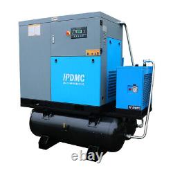 230V/460V Rotary Screw Air Compressor 150psi 113cfm 160 Gal ASME Tank+Air Dryer