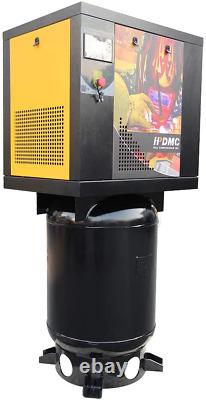 230V 5.5HP Rotary Screw Air Compressor 1 Phase with Vertical 60 Gallon ASME Tank