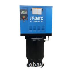3 Phase 10 HP Rotary Screw Air Compressor 39fm@125psi with 60 Gallon ASME Tank