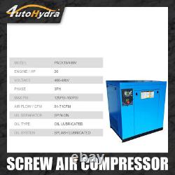 3 Phase 20HP Rotary Screw Air Compressor with Air Dryer 80 Gal Tank 460V NPT1