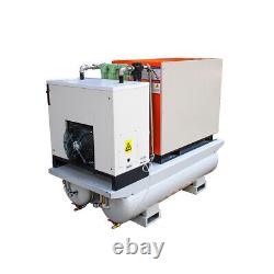 44.47CFM 15HP Rotary Screw Air Compressor 460V 3-P withtank&dryer 116PSI Clear In