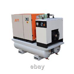 44.47CFM 15HP Rotary Screw Air Compressor 460V 3-P withtank&dryer 116PSI Clear In