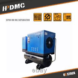 460V 10 HP 3 Phase Rotary Screw Air Compressor with 80 Gallon Tank and Air Dryer