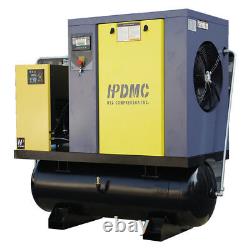 460V 3PH Rotary Screw Air Compressor withdryer & tank-80 Gal 39CFM for Industrial
