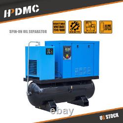 460V 3Phase 10HP Rotary Screw Air Compressor with Air Dryer & Air Tank 125 Psi