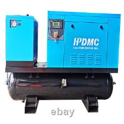 460V 3Phase 10HP Rotary Screw Air Compressor with Air Dryer & Air Tank 125 Psi