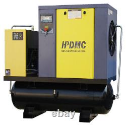 7.5KW 10-HP 230V/60HZ 80-Gallon 3 Phase Rotary Screw Air Compressor W / Dryer