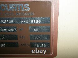 Curtis Model Rs40b A-e B160, Rotary Screw Air Compressor Cfm 172, Psi 125, 460v