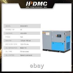 HPDMC 460V 30HP 3PH Industrial Rotary Screw Air Compressor 125PSI 125CFM