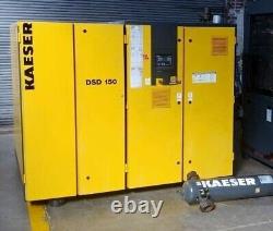 KAESER 150 HP ROTARY SCREW AIR COOLED COMPRESSOR 883 CFM withCOALESICING FILTER