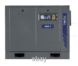 New Hertz 10-hp Base Mount Rotary Screw Air Compressor 3-phase Hbd7