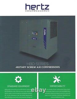 New Hertz 10-hp Base Mount Rotary Screw Air Compressor 3-phase Hbd7