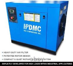 Rotary Screw Air Compressor 10HP 3-Phase 39cfm@125 psi 230V NPT3/4 Tankless