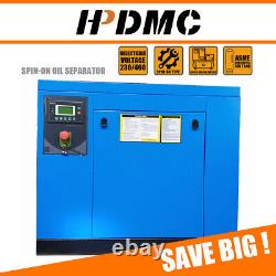 Rotary Screw Air Compressor 10HP 39cfm125 psi 230 V 3 Ph Spin-on Oil Separator