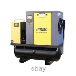 Rotary Screw Air Compressor with Refrigerated Dryer 3Ph 230V 60Hz NPT1 10HP