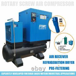 VSD VFD Rotary Screw Air Compressor + 80 Gal Tank and Dryer 230V 20 Hp 3 Phase