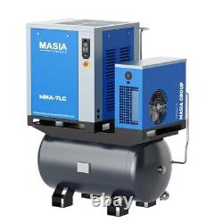 Compresseur d'air à vis Masia VSD 10 HP à entraînement direct avec sécheur intégré et réservoir d'air