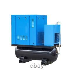 Compresseur d'air à vis rotatif VSD VFD avec réservoir de 80 gallons et sécheur 230V 20 Hp 3 phases