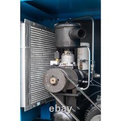 Compresseur d'air à vis rotatif de 20Hp, 81CFM, sécheur réfrigéré triphasé et réservoir ASME de 80 gallons.