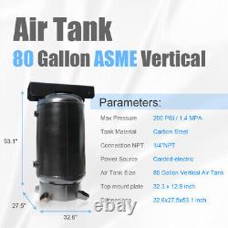 Compresseur d'air à vis rotatif de 230V 3 Ph 10HP avec réservoir d'air vertical ASME de 60 gallons