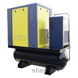 Compresseur d'air à vis rotatif triphasé 230V 10PH 39CFM avec sécheur et réservoir ASME de 80 gallons à 125PSI