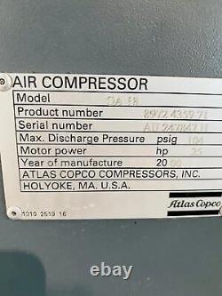 Compresseur d'air à vis rotative Atlas-copco Ga-18 de 25 HP. Stock n° 0633521.