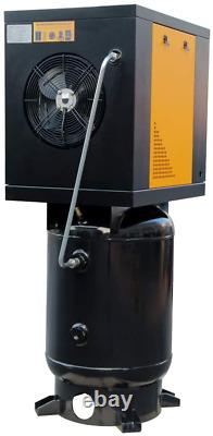 Compresseur d'air à vis rotatives de 5,5 HP, monophasé, 230V, avec réservoir ASME vertical de 60 gallons